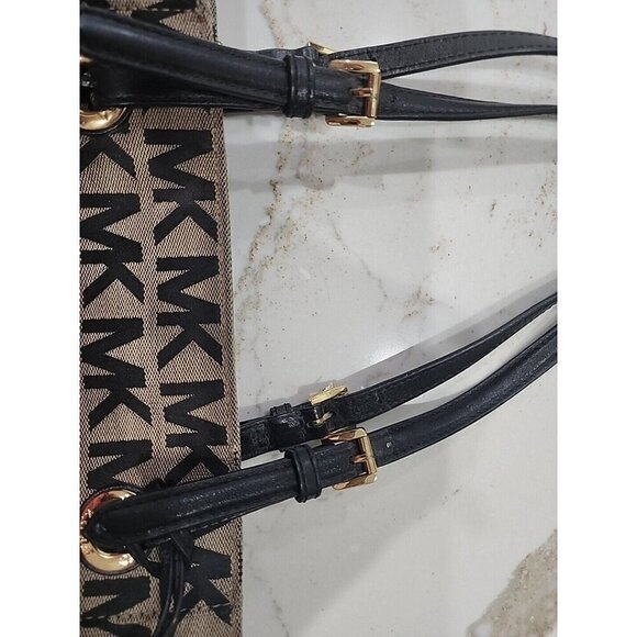 Michael Michael Kors MK Signature Khaki Canvas Tote Shoulder Bag 15X12X5 - Picture 16 of 16